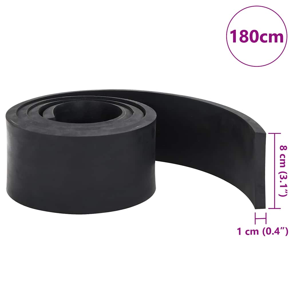 Bordo in Gomma per Spazzaneve Nero 180x8x1 cm