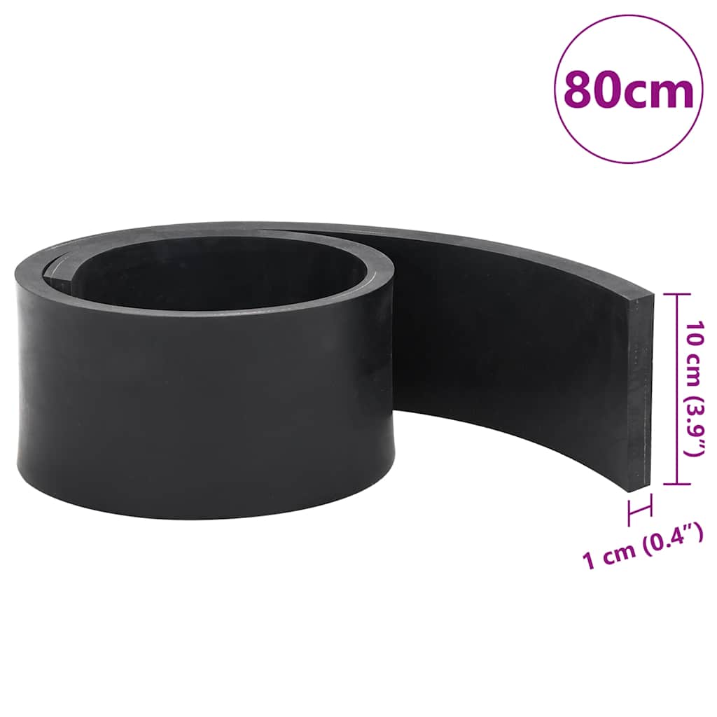Bordo in Gomma per Spazzaneve Nero 80x10x1 cm