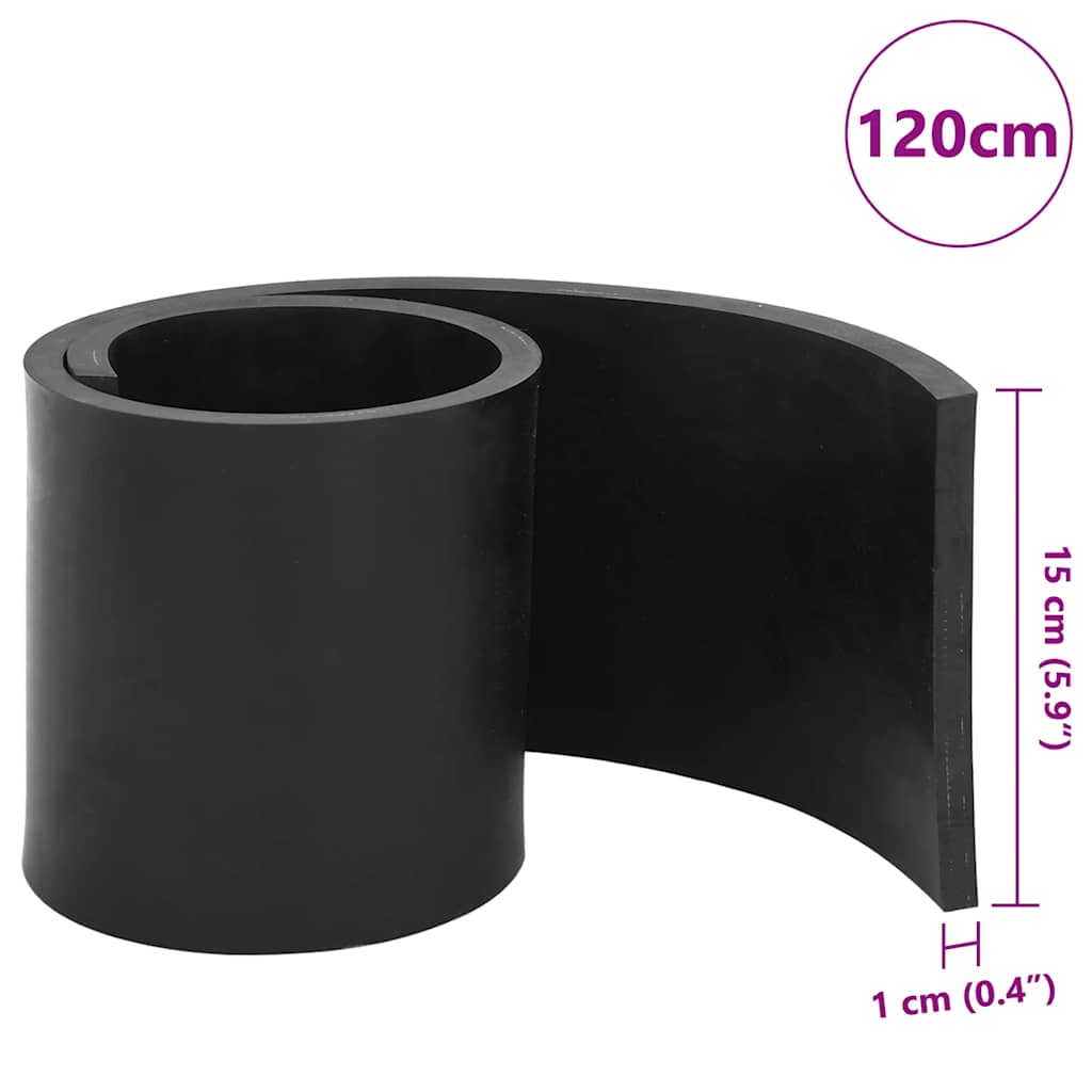 Bordo in Gomma per Spazzaneve Nero 120x15x1 cm