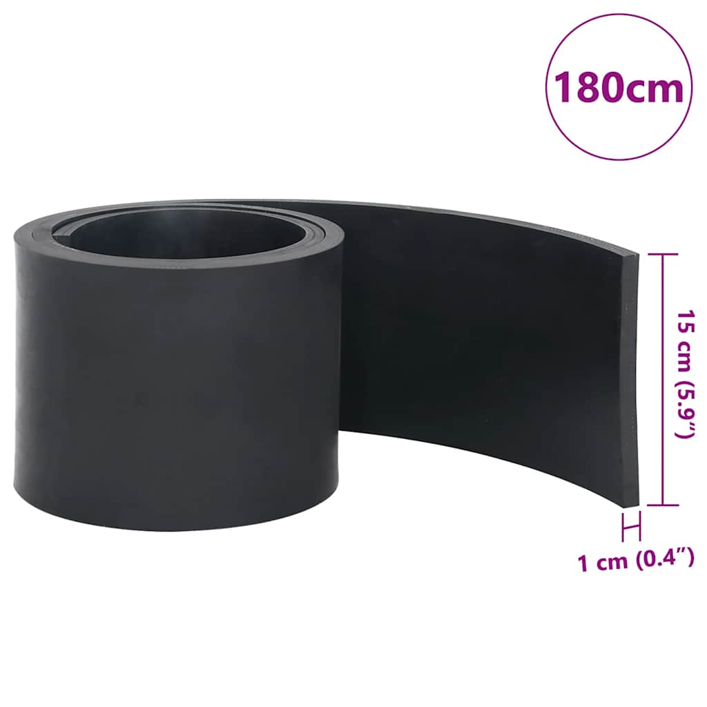 Bordo in Gomma per Spazzaneve Nero 180x15x1 cm