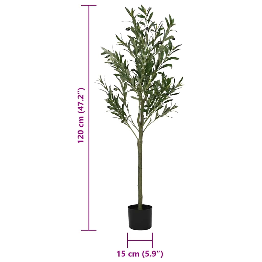Albero Ulivo Artificiale 450 Foglie 120 cm Verde
