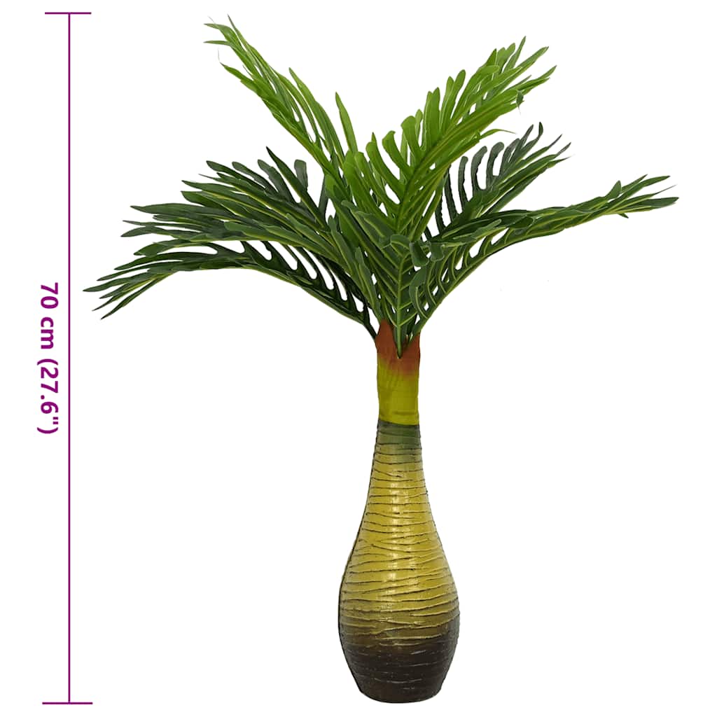 Pianta di Palma Artificiale 9 Foglie 70 cm Verde