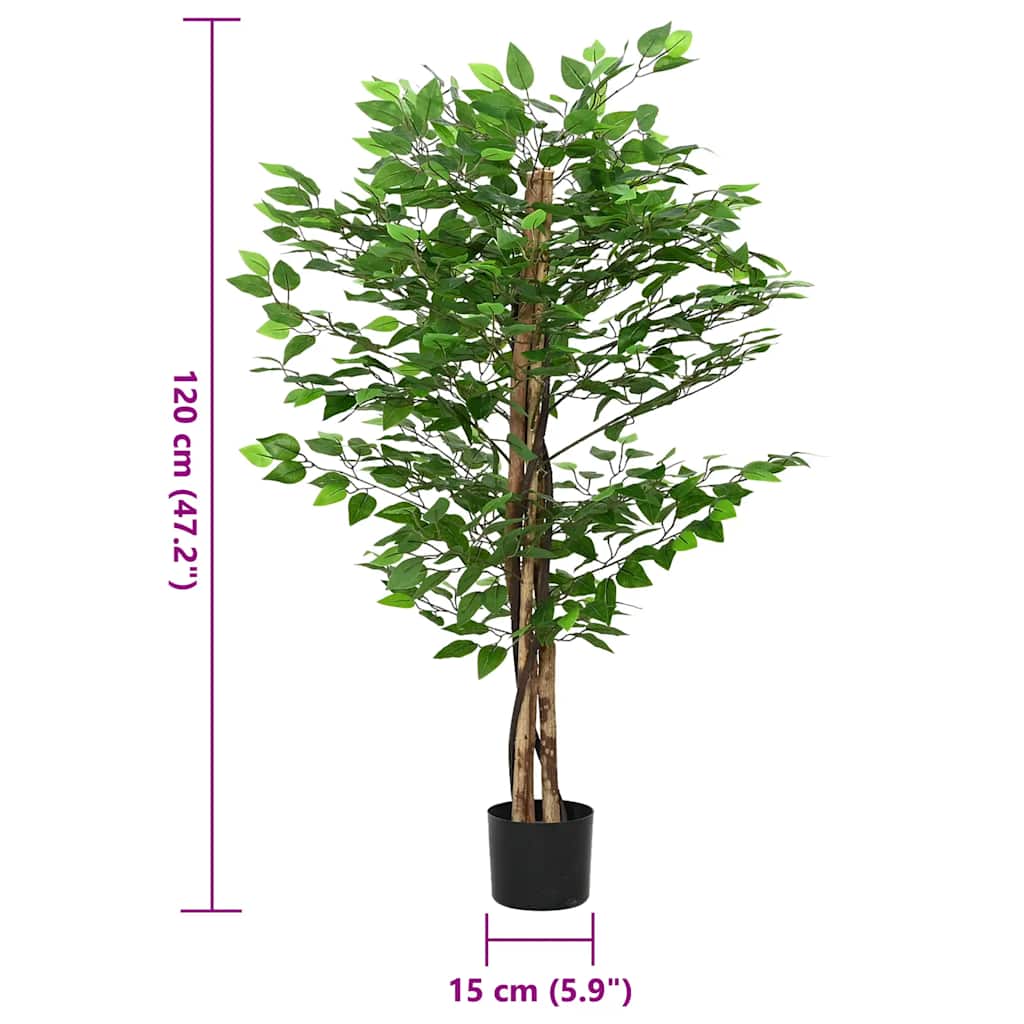 Pianta di Ficus Artificiale 788 Foglie 120 cm Verde
