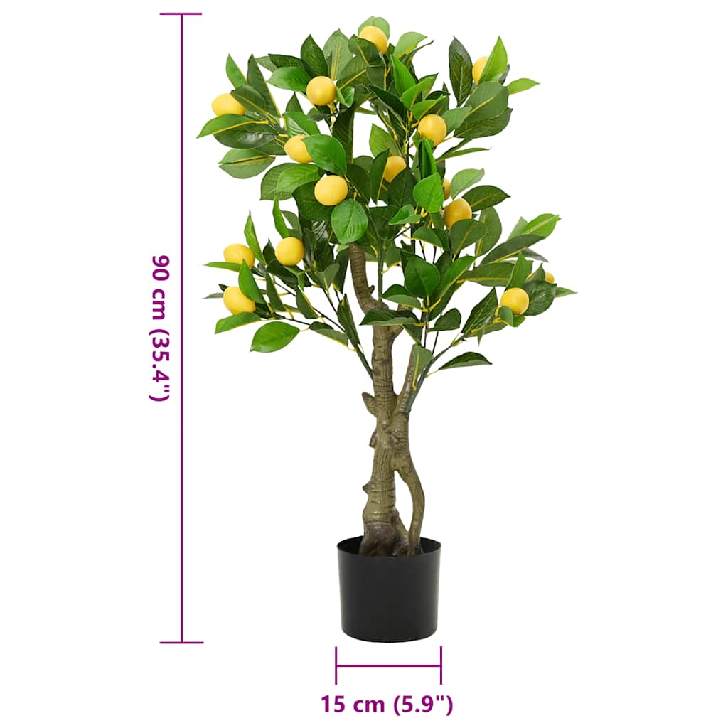 Albero di Limoni Artificiale 234 Foglie 90 cm Verde