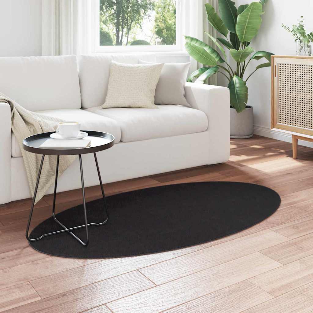 Tappeto HUARTE Nero 80 x 150 cm 100% Poliestere