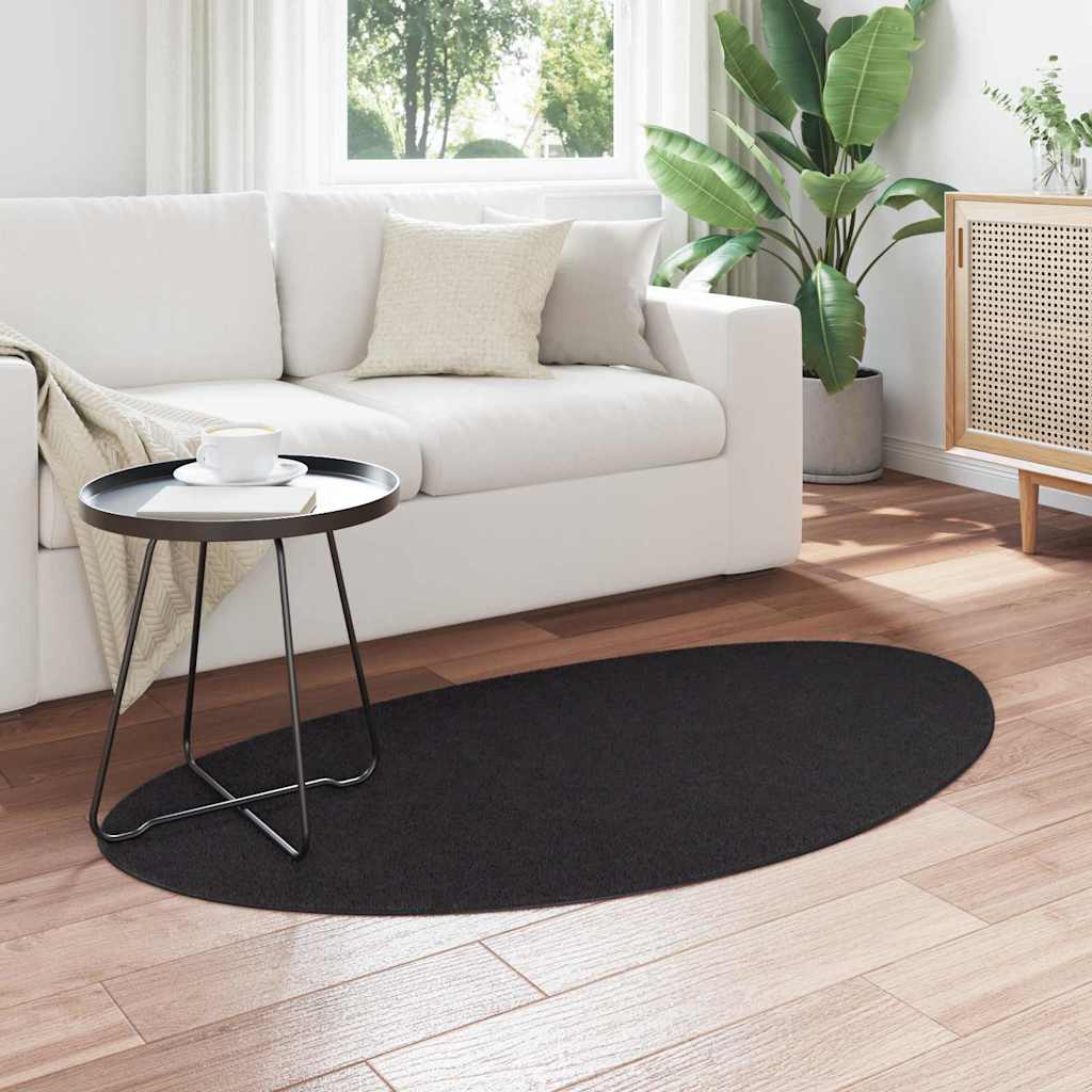 Tappeto HUARTE Nero 80 x 150 cm Poliestere