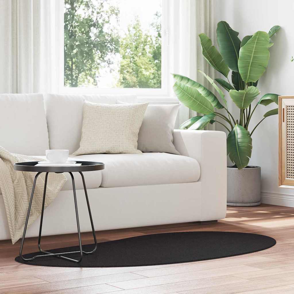 Tappeto HUARTE Nero 80 x 150 cm Poliestere
