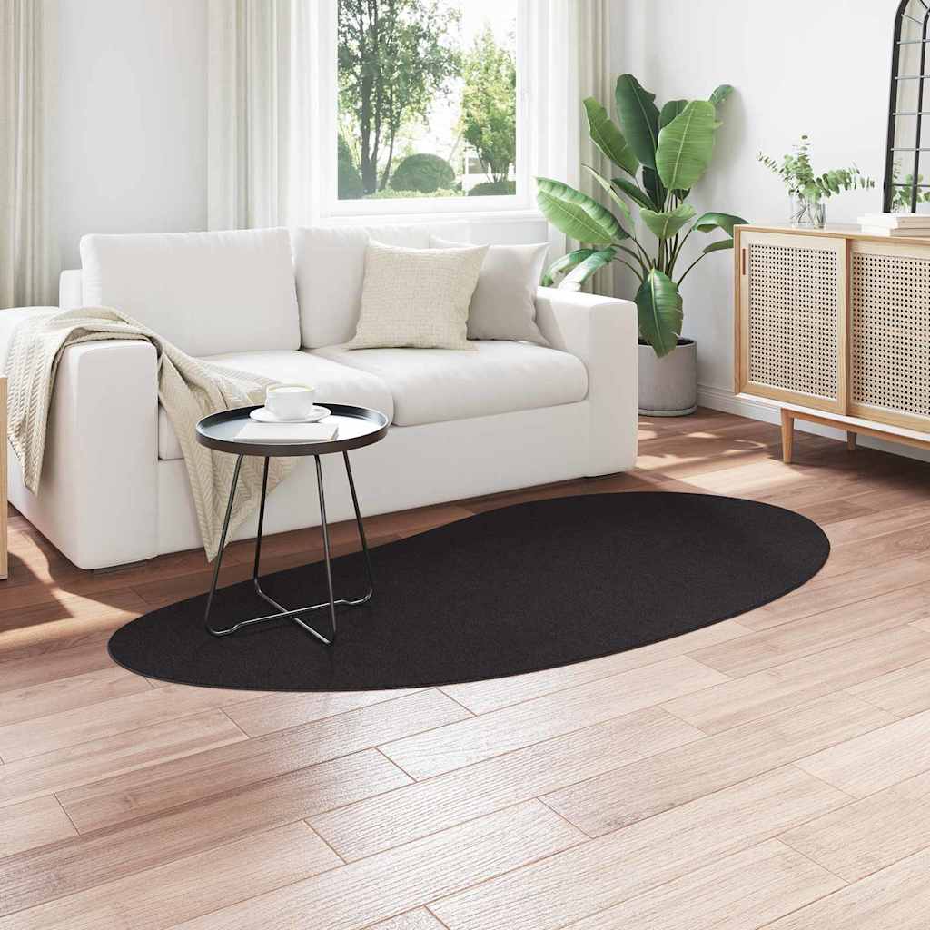 Tappeto HUARTE Nero 100 x 200 cm Poliestere