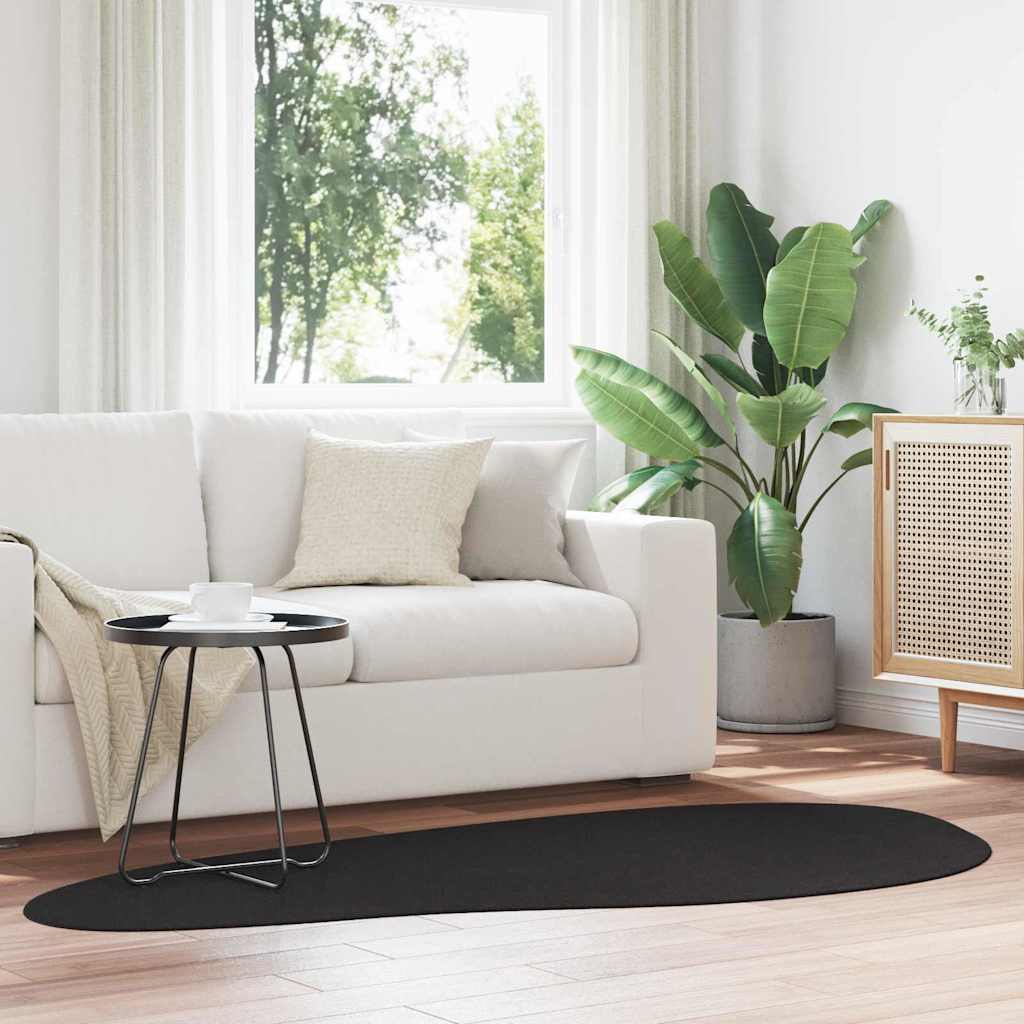 Tappeto HUARTE Nero 100 x 200 cm Poliestere