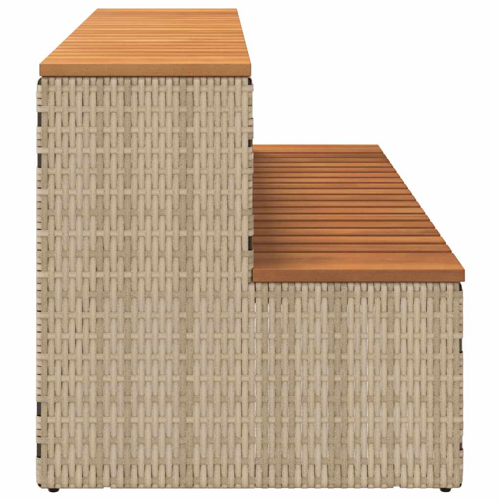 Bordo per Vasca Idromassaggio Beige Polyrattan&Massello Acacia