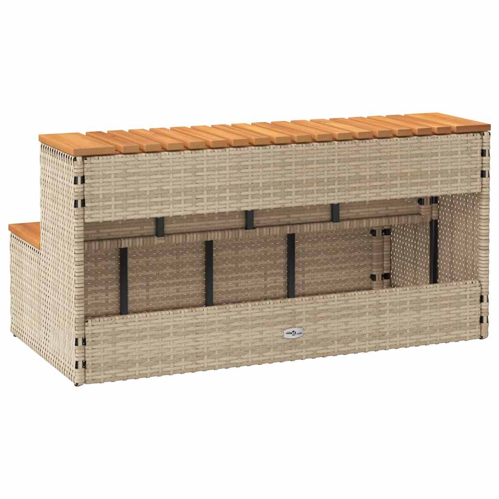 Bordo per Vasca Idromassaggio Beige Polyrattan&Massello Acacia