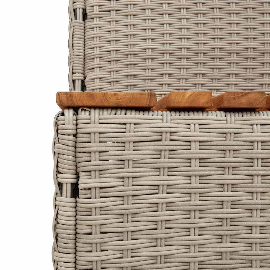 Bordo per Vasca Idromassaggio Grigio Polyrattan&Massello Acacia