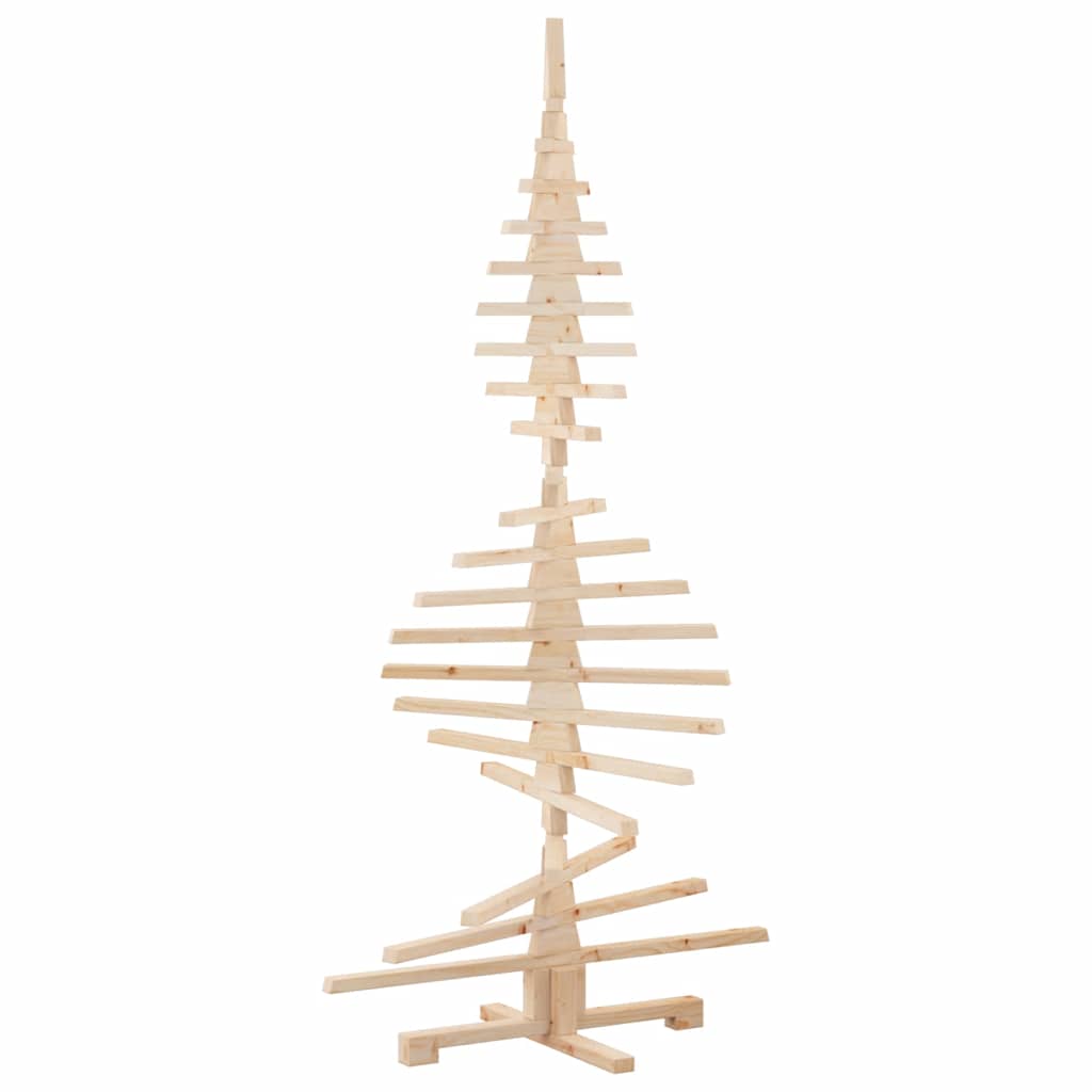 Albero di Natale Decorativo in Legno 180 cm Legno Massello Pino