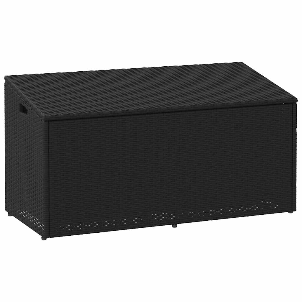Baule da giardino nero 110x50x58 cm in polyrattan