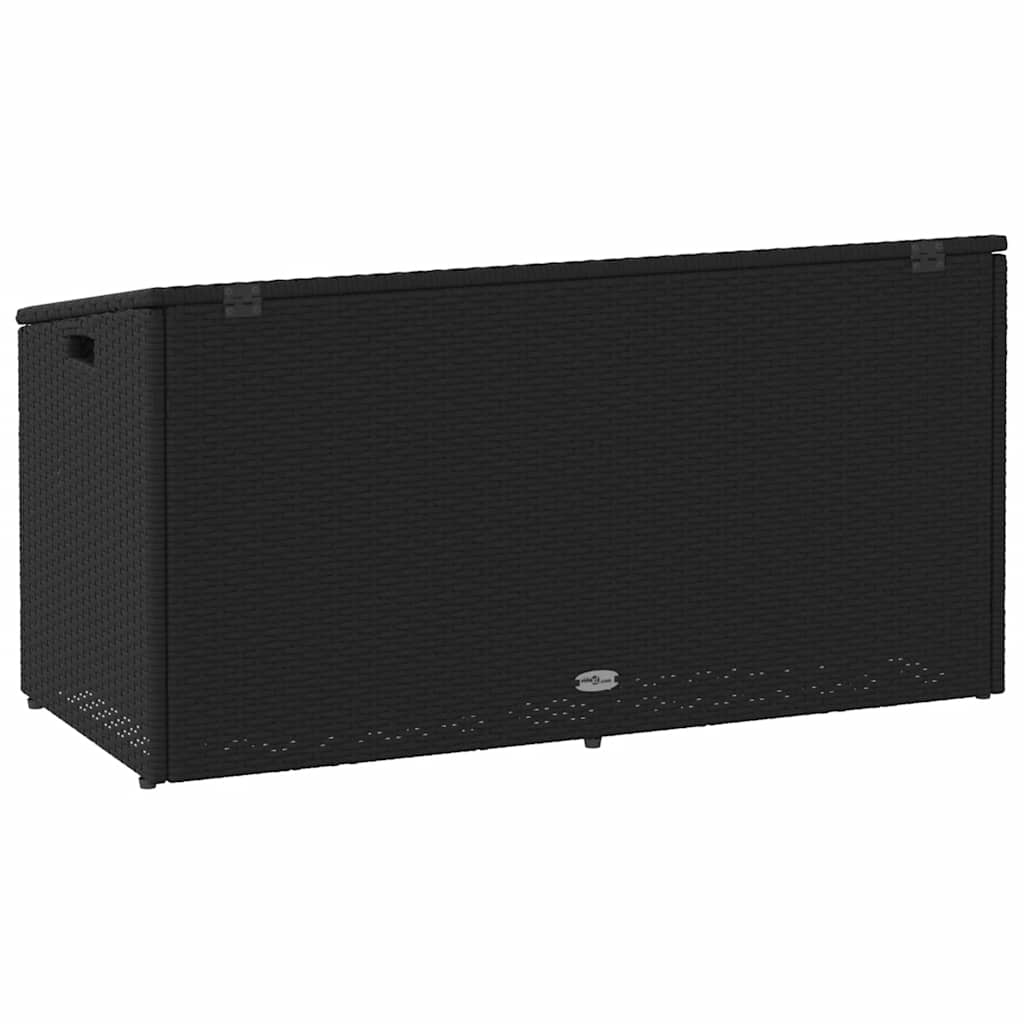 Baule da giardino nero 110x50x58 cm in polyrattan