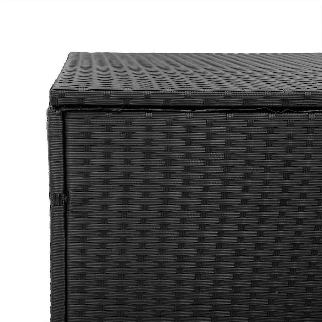 Baule da giardino nero 110x50x58 cm in polyrattan