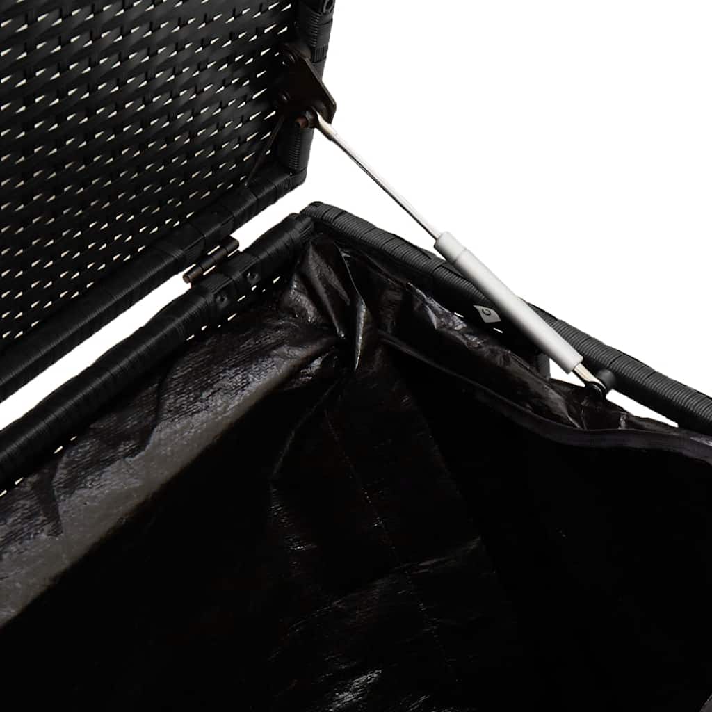 Baule da giardino nero 110x50x58 cm in polyrattan