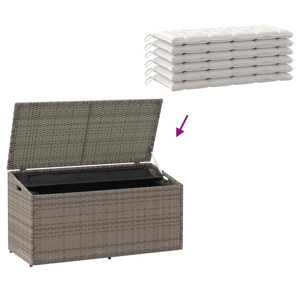 Baule da giardino grigio 110x50x58 cm in polyrattan