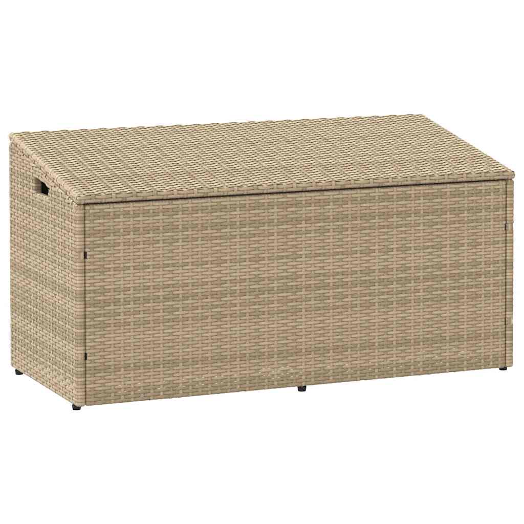 Baule da giardino beige 110x50x58 cm in polyrattan