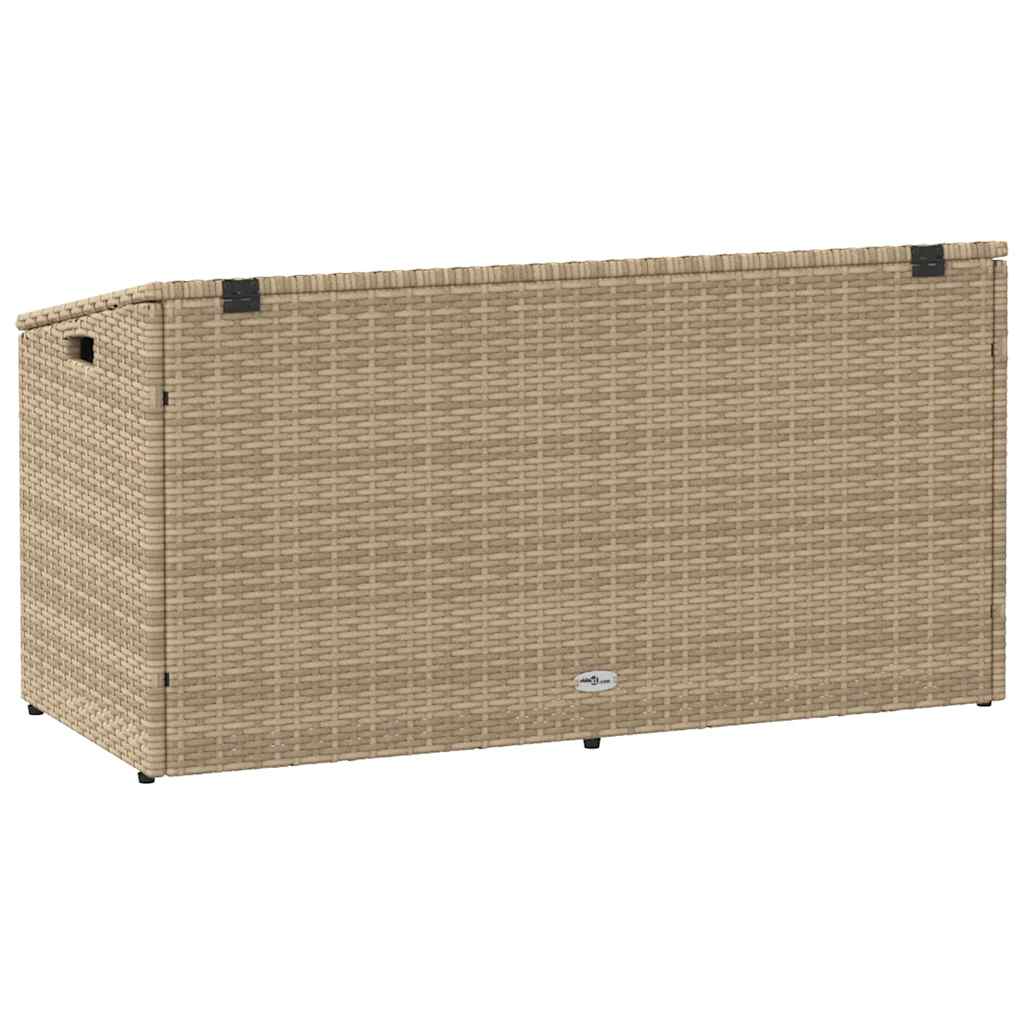Baule da giardino beige 110x50x58 cm in polyrattan