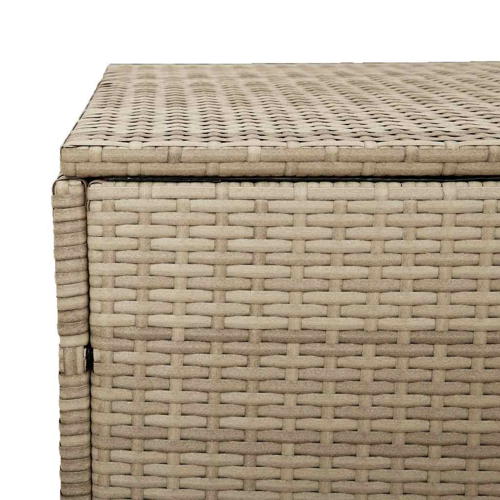 Baule da giardino beige 110x50x58 cm in polyrattan