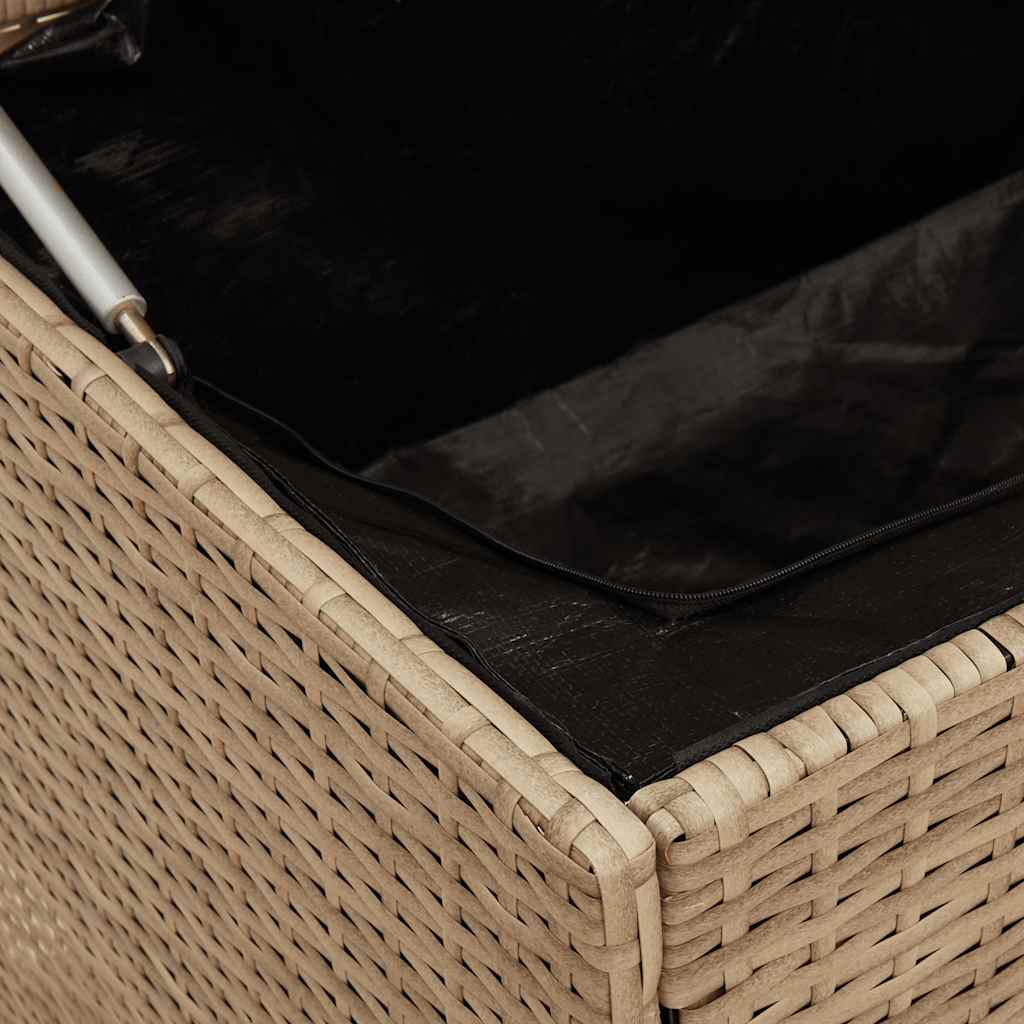 Baule da giardino beige 110x50x58 cm in polyrattan