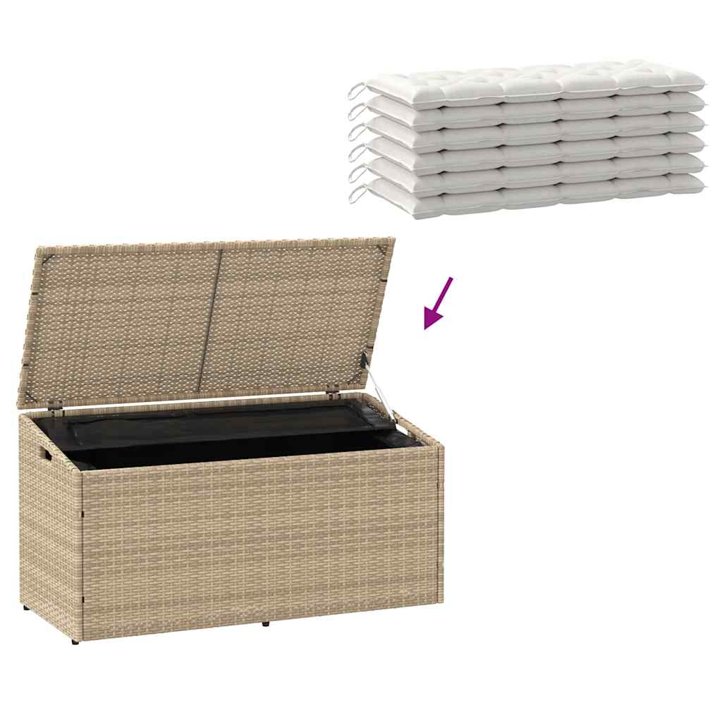Baule da giardino beige 110x50x58 cm in polyrattan