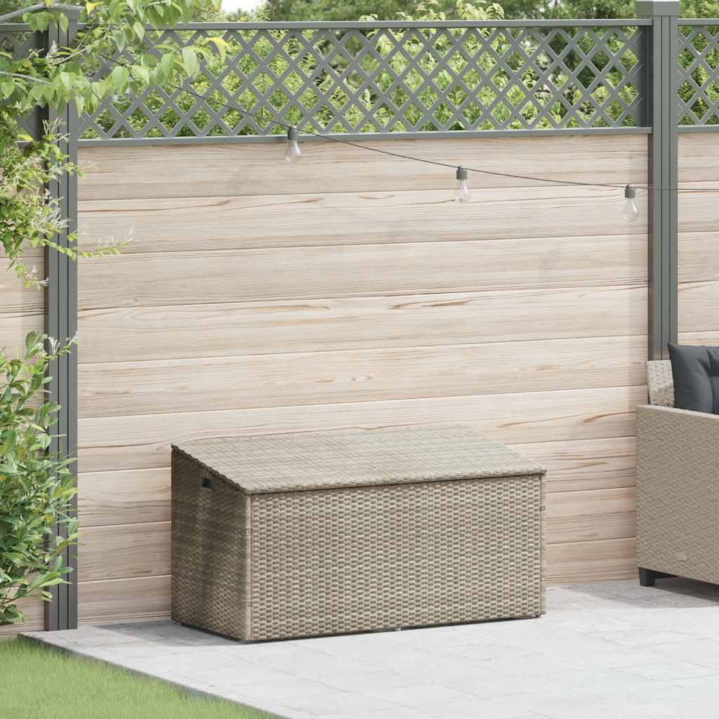 Baule da Giardino Grigio Chiaro 110x50x58 cm in Polyrattan