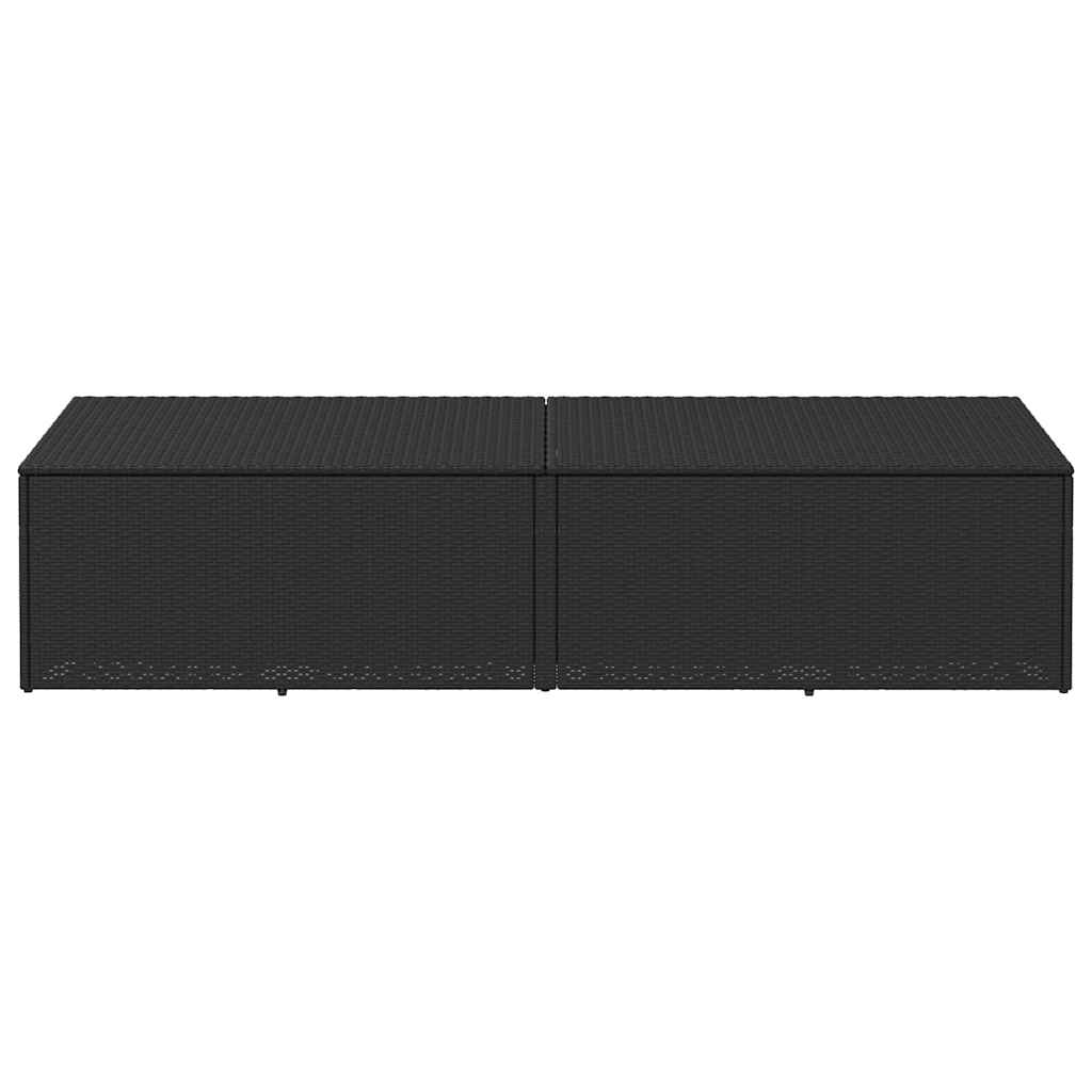 Baule da Giardino Nero 220x50x58 cm in Polyrattan