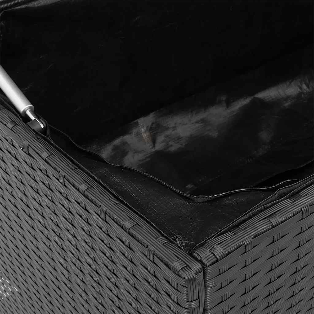 Baule da Giardino Nero 220x50x58 cm in Polyrattan