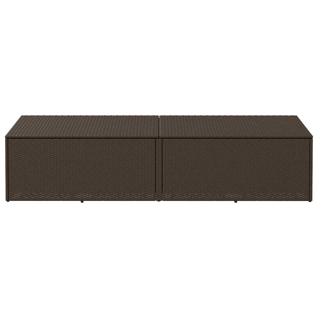 Baule da Giardino Marrone 220x50x58 cm in Polyrattan