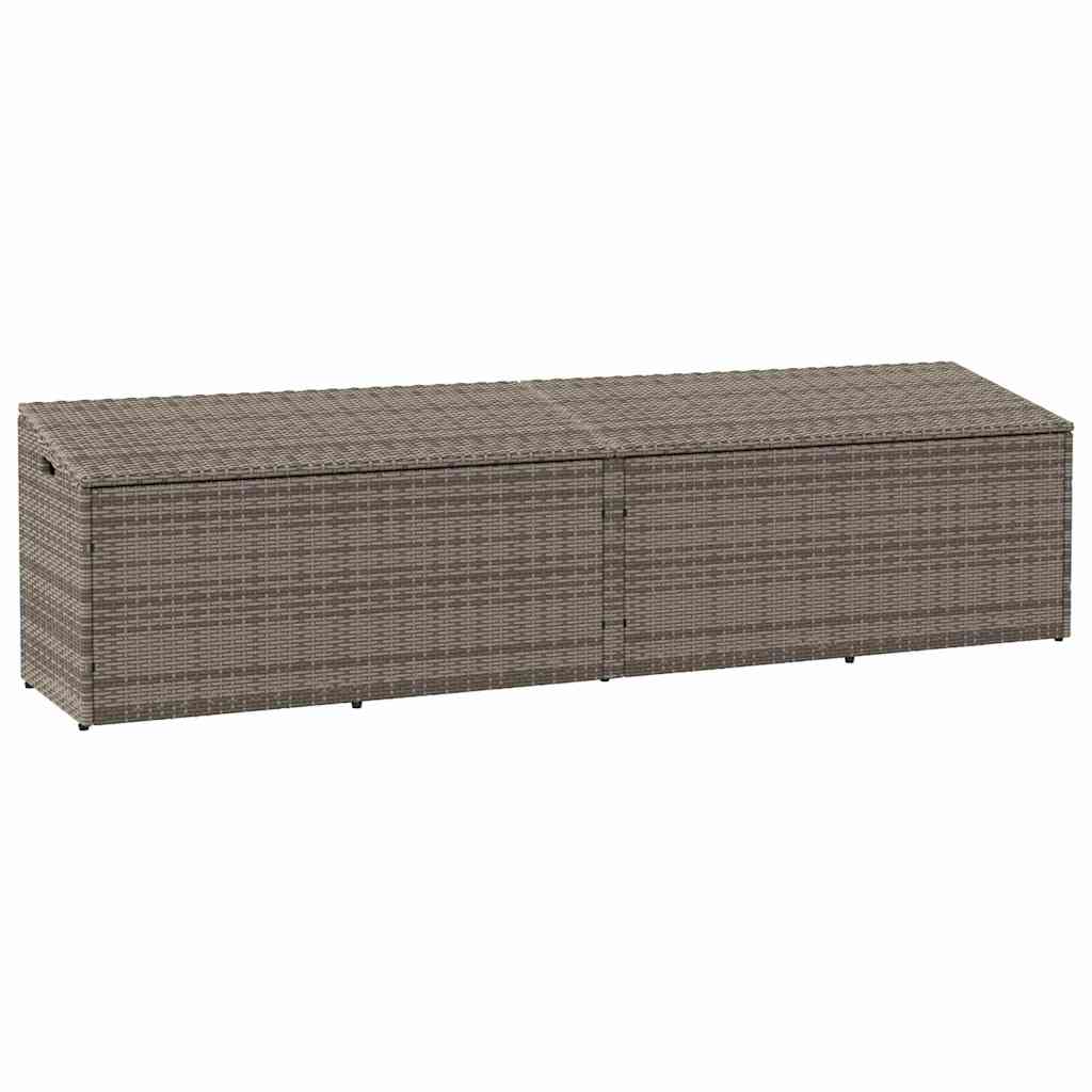Baule da Giardino Grigio 220x50x58 cm in Polyrattan
