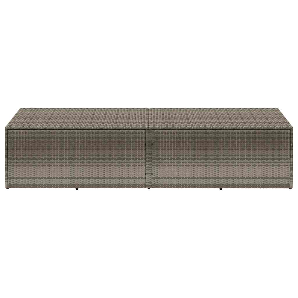 Baule da Giardino Grigio 220x50x58 cm in Polyrattan