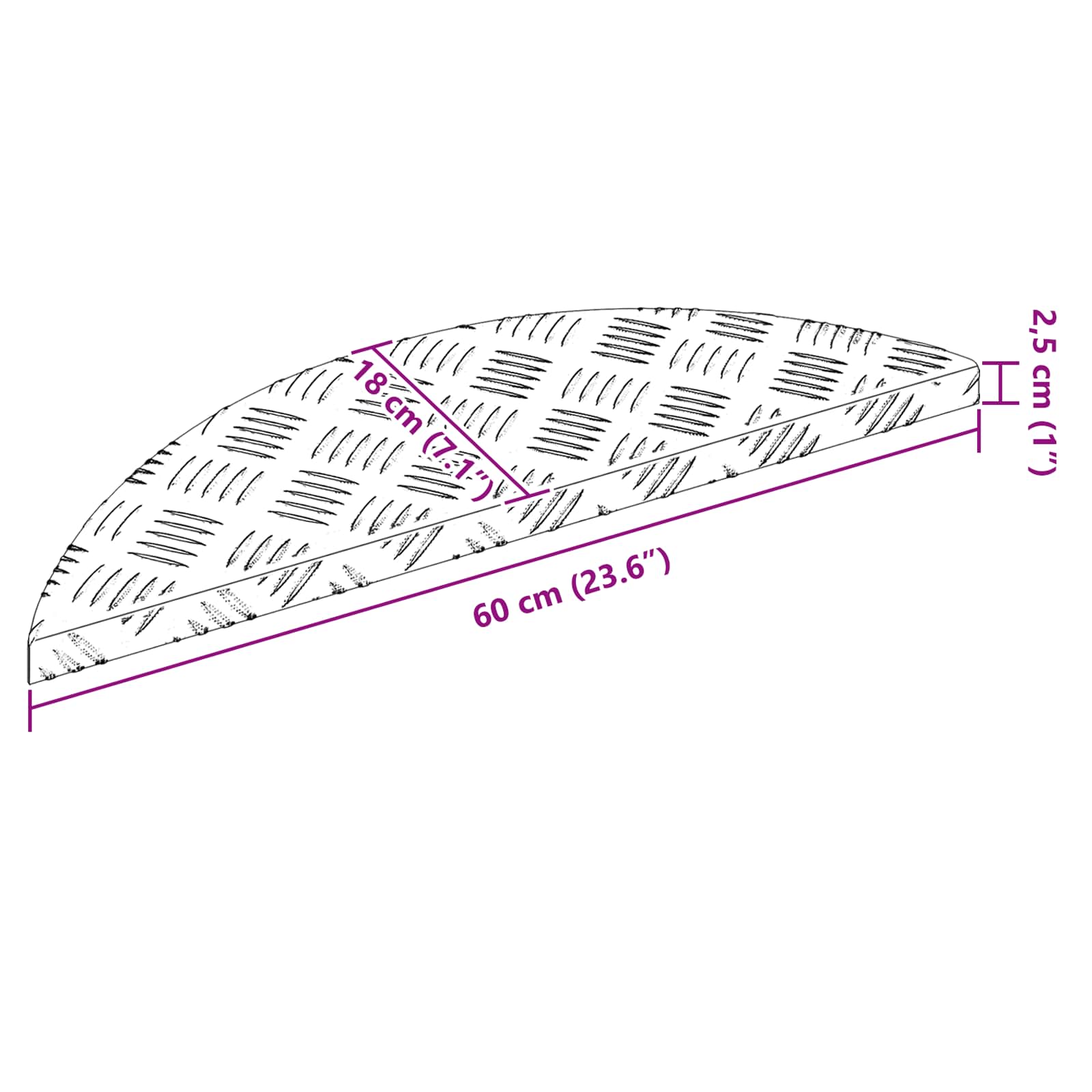 Gradini per Scale 5 pz 60 x 18 x 2,5 cm Argento Alluminio
