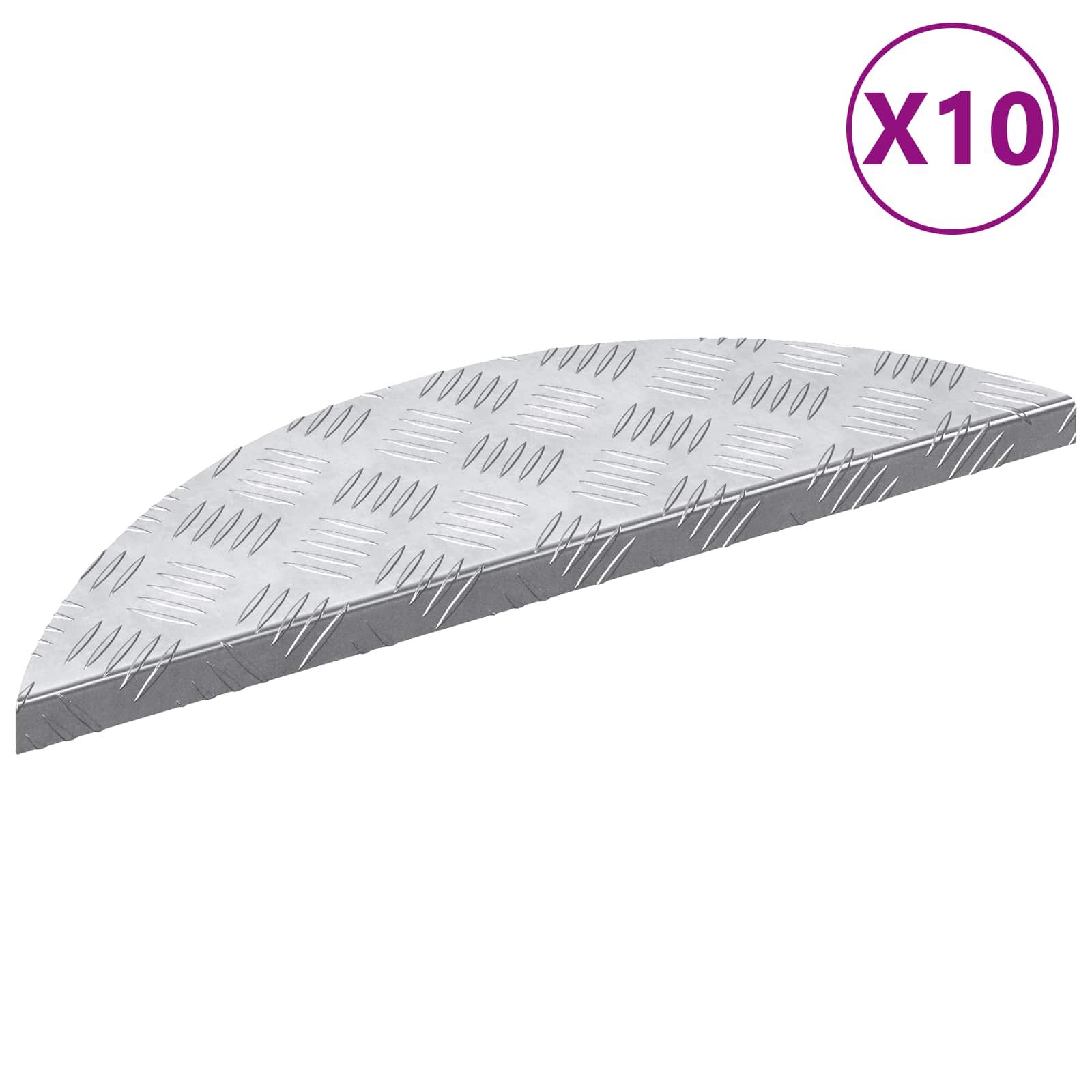 Gradini per Scale 10 pz 60 x 18 x 2,5 cm Argento Alluminio