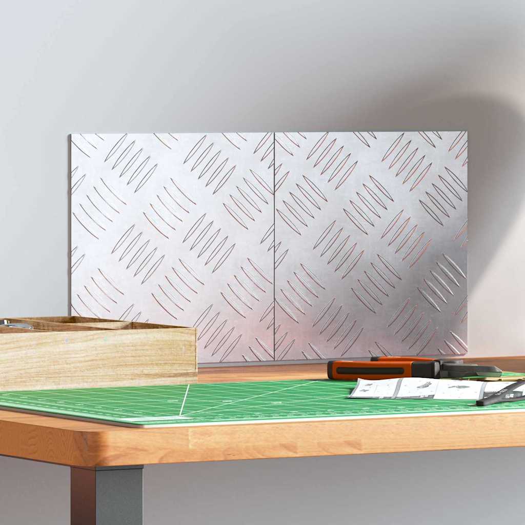 Gradini per Scale 2 pz 20 x 20 cm Argento Alluminio Quadrato