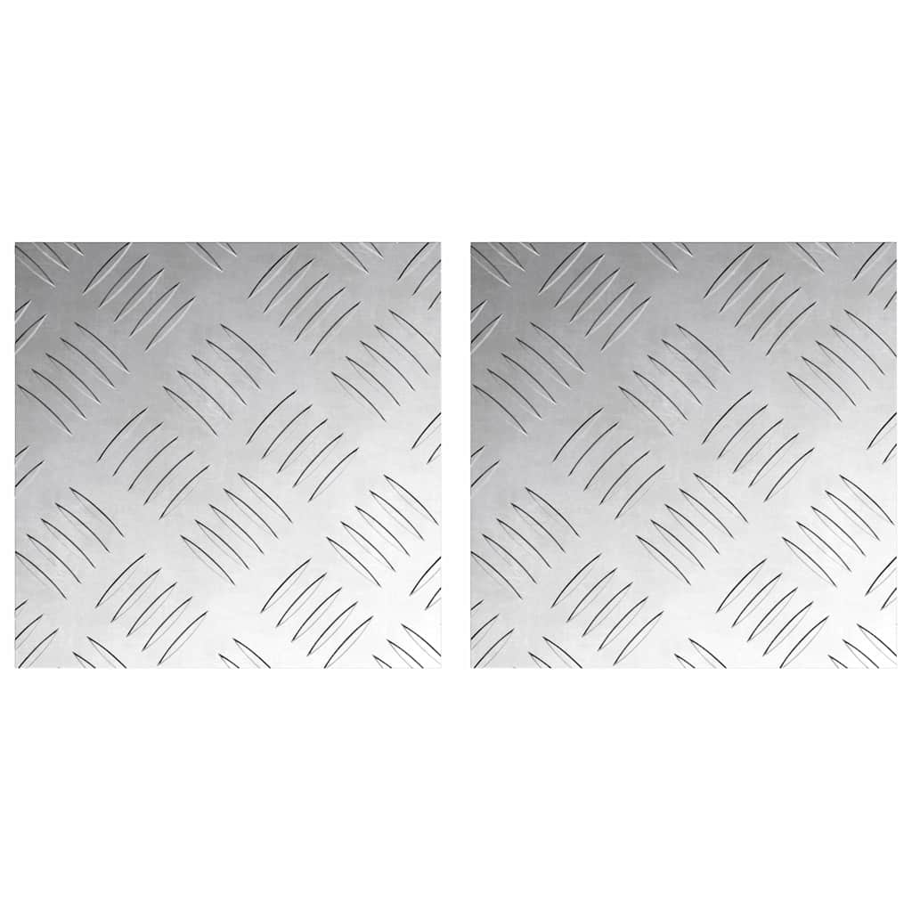 Gradini per Scale 2 pz 20 x 20 cm Argento Alluminio Quadrato