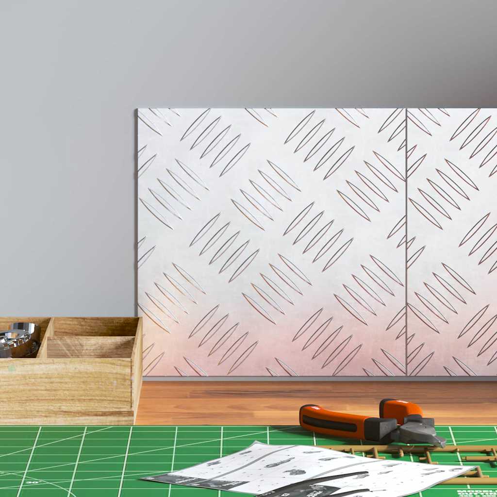 Gradini per Scale 2 pz 20 x 20 cm Argento Alluminio Quadrato