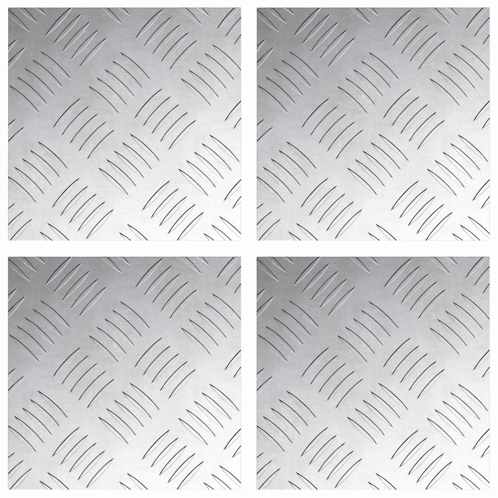 Gradini per Scale 4 pz 20 x 20 cm Argento Alluminio Quadrato
