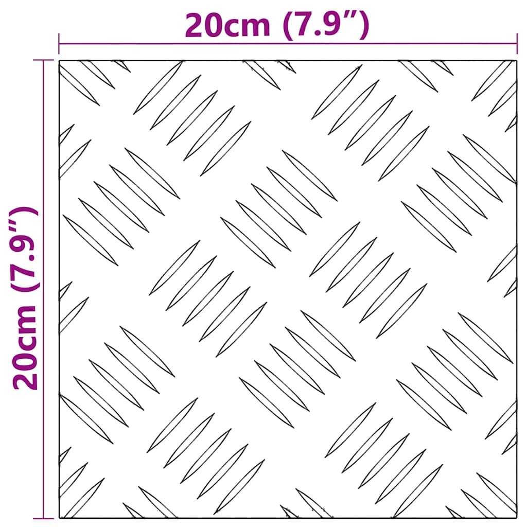 Gradini per Scale 4 pz 20 x 20 cm Argento Alluminio Quadrato