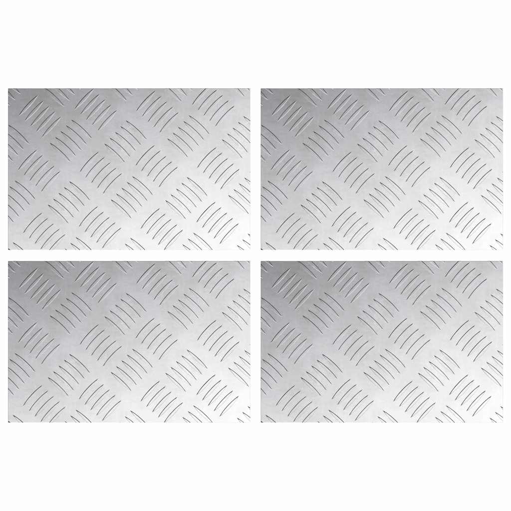 Gradini per Scale 4 pz 30 x 20 cm Argento Alluminio
