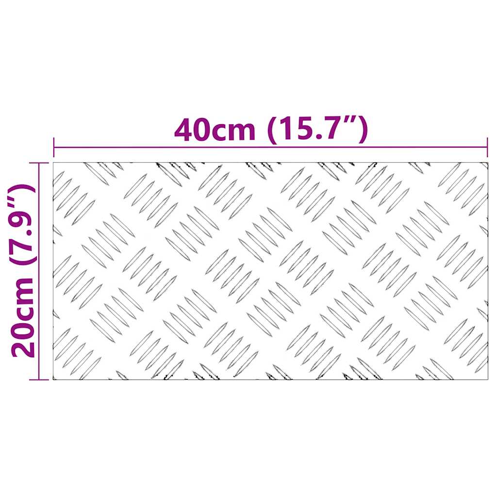 Gradini per Scale 2 pz 40 x 20 cm Argento Alluminio
