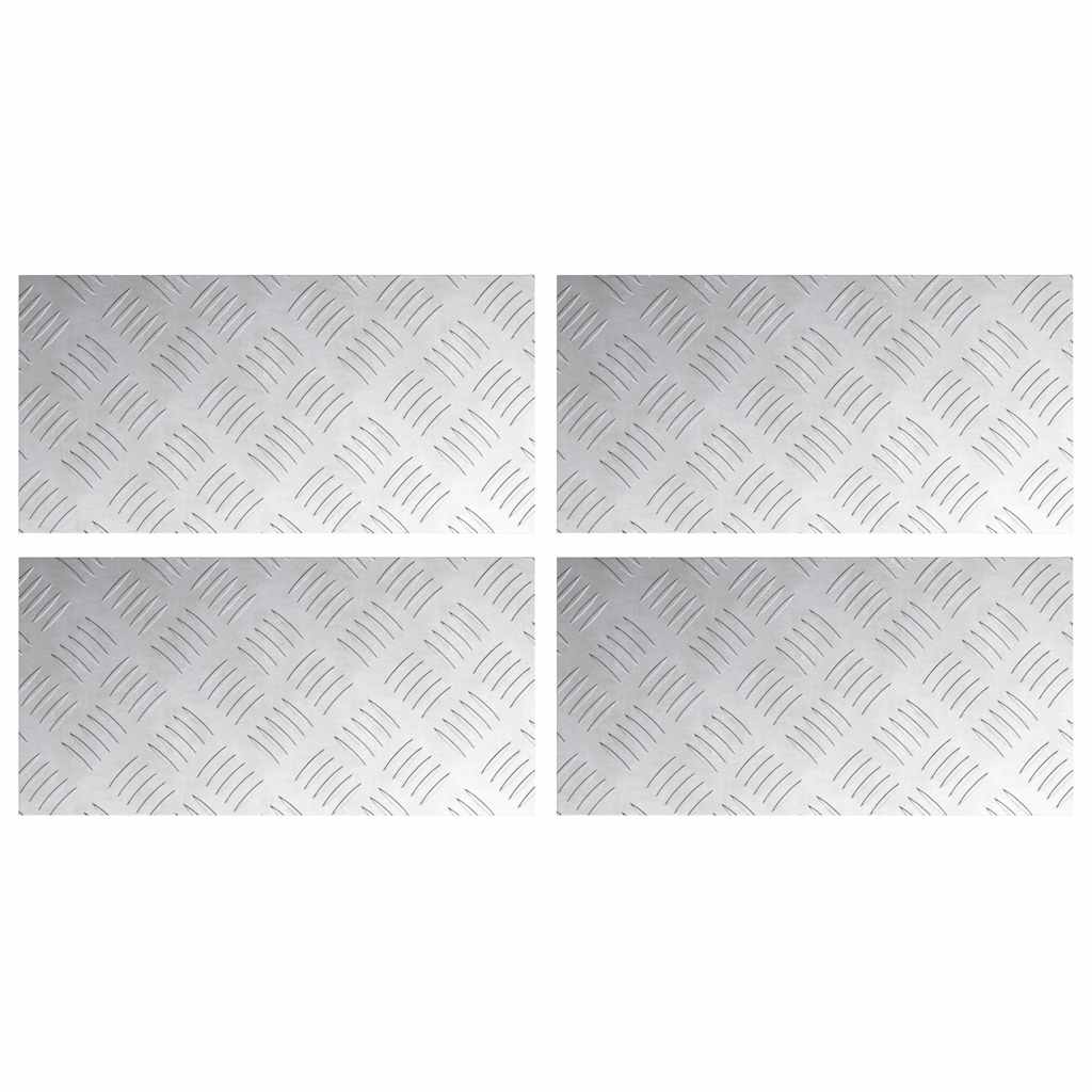 Gradini per Scale 4 pz 40 x 20 cm Argento Alluminio