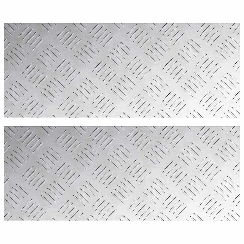 Gradini per Scale 2 pz 50 x 20 cm Argento Alluminio