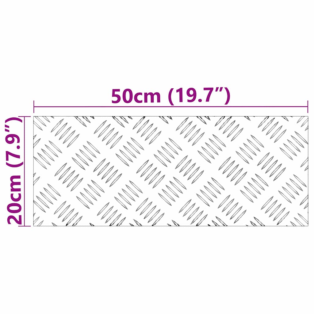 Gradini per Scale 2 pz 50 x 20 cm Argento Alluminio