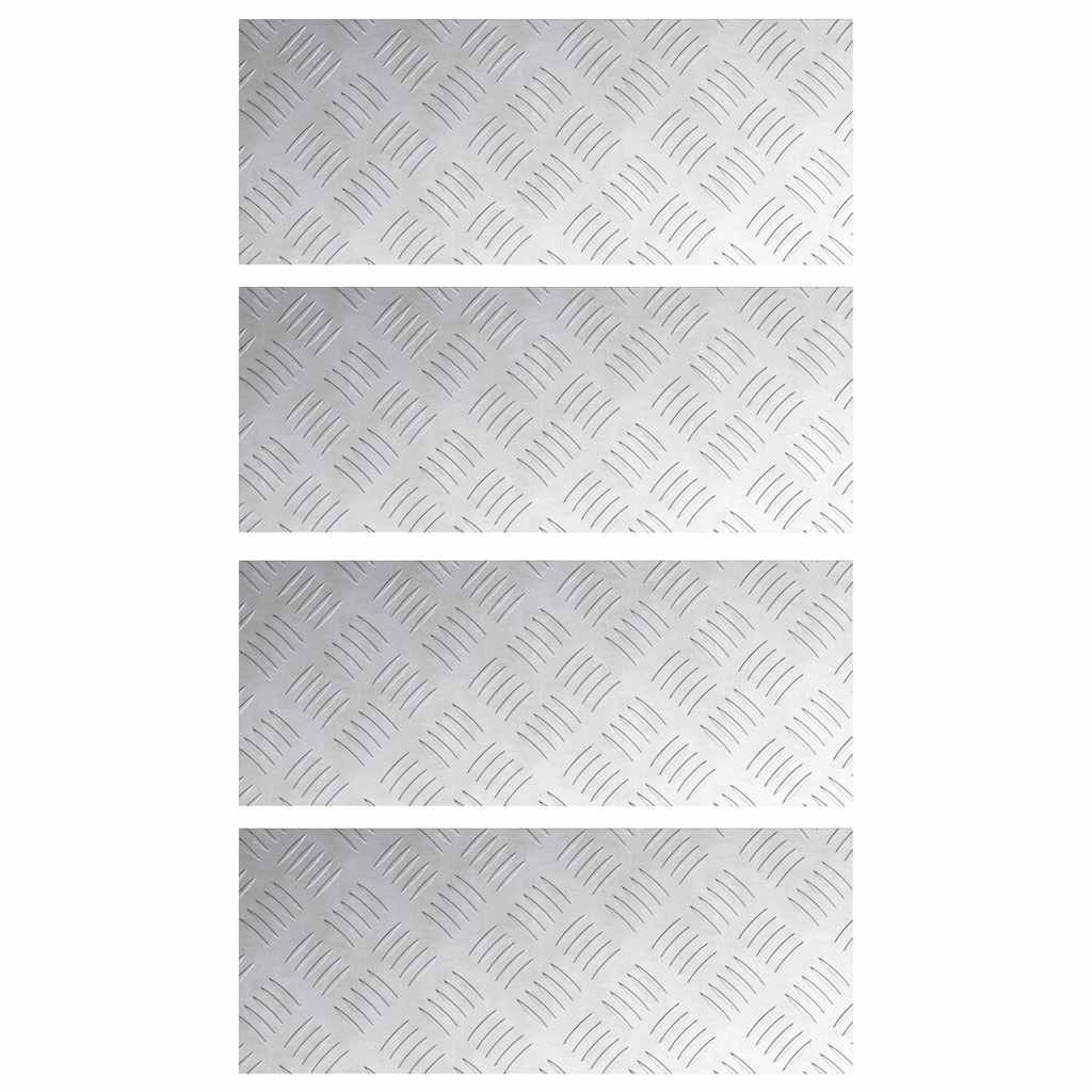 Gradini per Scale 4 pz 50 x 20 cm Argento Alluminio