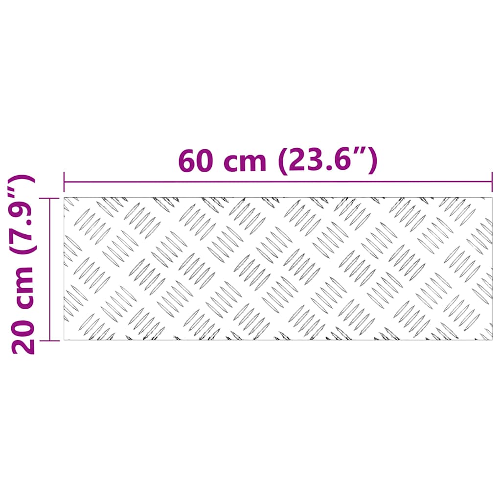 Gradini per Scale 4 pz 60 x 20 cm Argento Alluminio