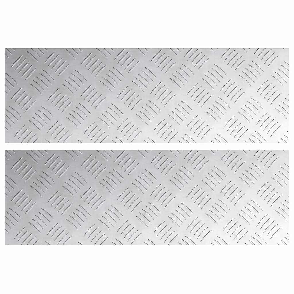Gradini per Scale 2 pz 60 x 20 cm Argento Alluminio
