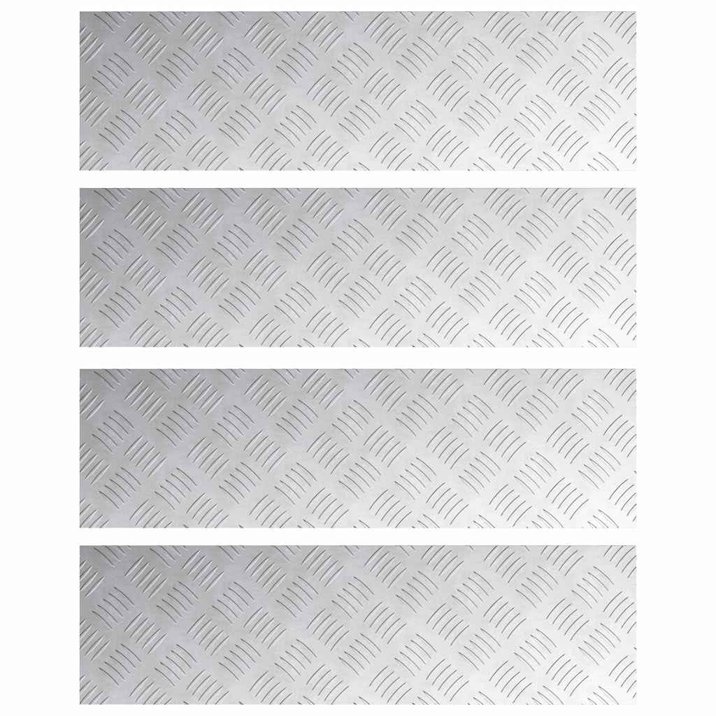 Gradini per Scale 4 pz 70 x 20 cm Argento Alluminio