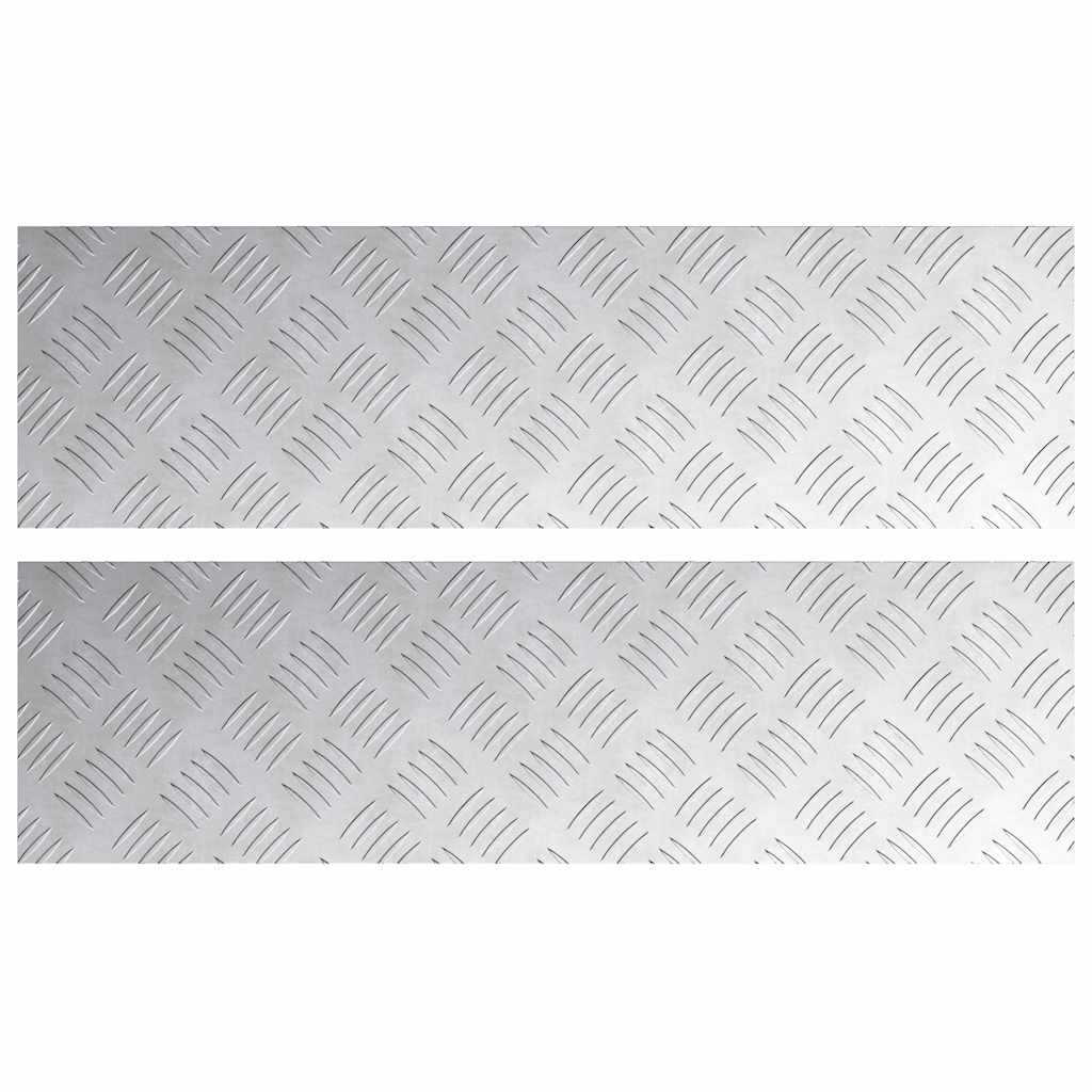 Gradini per Scale 2 pz 70 x 20 cm Argento Alluminio